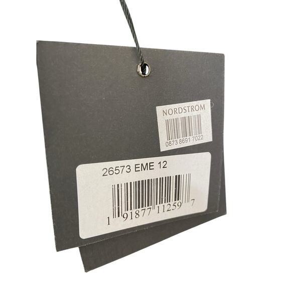 Ieena Mac Duggal 26573 Gown Long Sleeve Ruched Jersey V-Neck Emerald Size 12 - Picture 10 of 11